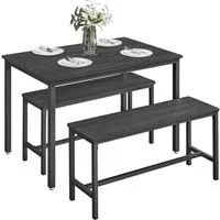 VASAGLE Essgruppe Esstisch mit 2 Bänken, 3er-Set, (3er-Set, 3-tlg., Esstisch mit 2 Bänken), Küchentisch 70 x 110 x 77 cm, 2 Bänke je 30 x 97 x 50 cm