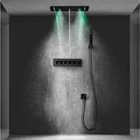 Oihpaw Duschsystem mit thermostat Multifunktionales Regendusche, 1 tlg., Regenmodus, Hydrotherapie Strahl, Handbrause, Massage Wasserfalldusche