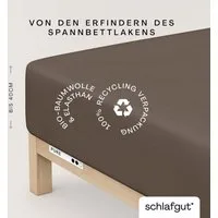 Schlafgut Spannbettlaken PURE BOXSPRING Bio-Baumwolle mit Elasthan, 170 g/m², Bettlaken, Jersey-Elasthan, Gummizug: rundum, (1 Stück), PREMIUM Boxspringbett Laken bis 40 cm Höhe, dehnbar blickdicht, straff