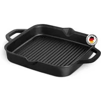 BURNHARD® Grillpfanne Gusseisen Grillpfanne 30 cm, Gusseisen