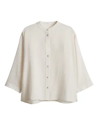 Opus - Loose Bluse aus nachhaltigem Viskosemix - Fanari beige/weiß - Gr. - 34