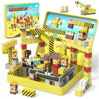 Wootoy Magnetische Bausteine Kreatives Magnetspielzeug Lernspielzeug Magnetspielbausteine, (ideal für unterwegs im Urlaub oder auf Ausflügen, 99 St., Inklusive Bauplatte für Transportieren Aufbewahren fertiger Modelle), für kreatives freies Bauen ohn
