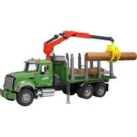 MACK Granite Holztransport-LKW, Modellfahrzeug grün, mit 3 Baumstämmen