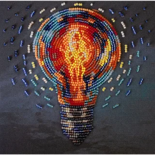 Perlen-Stickbild "Bring the light", 15 x 15 cm