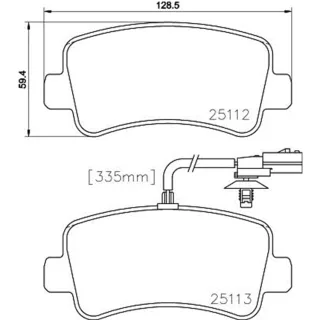 Hella Bremsbel?ge hinten 8DB355015-301 Nissan Interstar Nv400 Opel Movano Renault Master