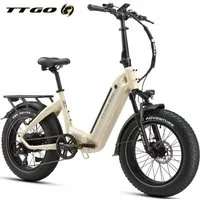 TTGO E-Bike Klapprad 20x4 Zoll, 70Nm Hinterradmotor, 140km, F6B, Drehmomentsensor, 7 Gang SHIMANO, Kettenschaltung, Heckmotor, 864 Wh, MAX. 150kg, Federgabel mit Lockout, Elektrofahrrad, hydr. Bremsen