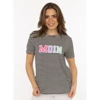 Zwillingsherz T-Shirt "Anker Moin" gestreift, gestickter Schriftzug, maritim, Rundhals