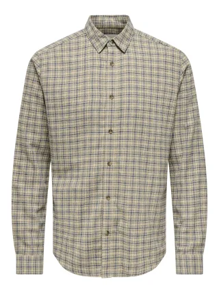 ONLY&SONS - ONSGUDMUND LS CHECKED SHIRT NOOS Chinchilla - Gr. - L