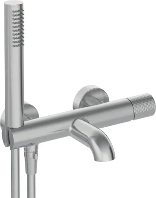 Neuesbad Serie 600 Hexa Wannenarmatur mit Brauseset, edelstahl gebürstet NB1DEBHS_F11M1