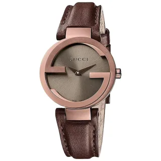 Gucci YA133504 Interlocking braunes Zifferblatt Damenuhr