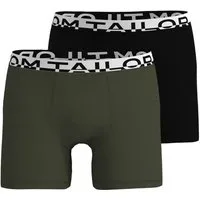 TOM TAILOR Boxershorts TOM TAILOR Herren Long-Pants grün uni 2er Pack (2-St)