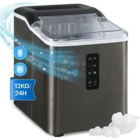 Klarstein Eiswürfelmaschine Albaron Supreme Eiswürfelmaschine Bullet 12 kg/24h 1,5L Tank Edelstahl, Ice Maker Eismaschine elektrisch Bullet-Eis mit LCD