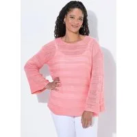 Angel of Style Strickpullover Pullover Boxy Fit Lochstrick Langarm