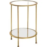 HAKU Beistelltisch Sofatisch, Wohnzimmertisch (1-St), rund - aus Metall Gold - Ø/H 38/55 cm