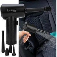 Casativo Akku-Gebläse Akku-Druckluftgebläse7kPa Staubgebläse Reiniger Luftpumpe 5 Düsen, (1er-Set), kabellos, USB-Laden, 3Stufen, 4 Adapter, 30 Min. Laufzeit, max. 90 dB
