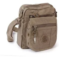 BAG STREET Umhängetasche Bag Street Damen Herren Crossover (Umhängetasche), Damen, Jugend Umhängetasche Nylon, stone, braun ca. 15cm x ca. 18cm