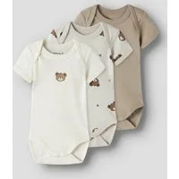 Name It Kurzarmbody NBNBODY 3P SS PUMICE BEAR NOOS (Packung, 3-tlg)