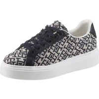 Tommy Hilfiger TH CHIC PLATFORM MONOGRAM Plateausneaker Freizeitzeitschuh, Halbschuh, Schnürschuh mit Allover-Logodruck