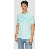 s.Oliver Kurzarmshirt T-Shirt Baumwoll-T-Shirt mit Logo-Print