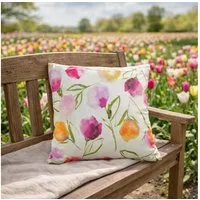 sander table + home Kissenhülle Kissenhülle Fresh Tulip – Bunter Tulpen Kissenbezug für Frühjahr & Ost