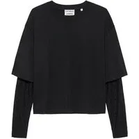 Catwalk Junkie Langarmshirt - Damenshirt in Unifarbe mit Spitze