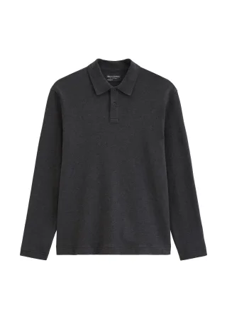 Marc OPolo Casual - Langarm-Poloshirt regular Dark Grey Melange - Gr. - XXL