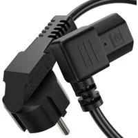 conecto conecto Strom-Kabel, Schutzkontakt-Stecker 90° auf C13 IEC-Buchse Stromkabel, (200 cm)