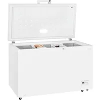 exquisit Gefriertruhe GT400-HE-041E weiss, 130 cm breit, 371 l, 4*-Gefriertruhe mit Griff & Türschloss – leicht zu öffnen