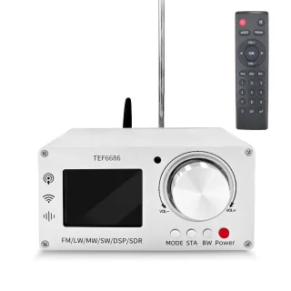 TEF6686 Full Band Digital Radio Receiver Aluminum Alloy FM LW MW SW DSP SDR Portable 2.8 Inch Screen Built in Speaker Re