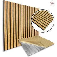IKHEMalarka Wandpaneel Qualitätsgünstige Selbstklebende Lamellen Optik aus PE-Schaum, BxL: 66,5x67 cm, 0,44 qm, 66,5x66,5cm 5mm Stärke - Leicht & Flexibel