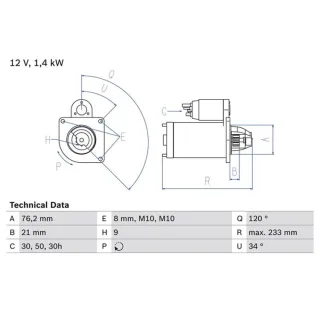 Bosch Anlasser 1,2 kW BMW 3er 5er 7er Z3 0986026220