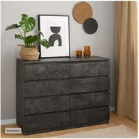 HTI-Living Sideboard Moderne Kommode mit 8 grifflosen Schubladen Beton (Stück, 1 St., 1 Kommode ohne Dekoration), Sideboard