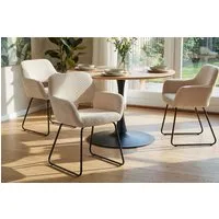 riess-ambiente Armlehnstuhl MUSTANG beige/schwarz - Metall, Cord, mit Armlehnen, Sitzschale (Einzelartikel, 1 St), Retro Polsterstuhl - ideal für Küche, Wohnzimmer oder Home Office