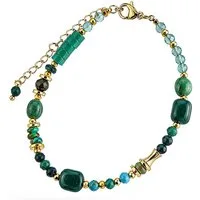 Impala Perlenarmband Armband Amita mit Amazonit, Green Onyx & Smaragd, Armband mit Edelsteinen