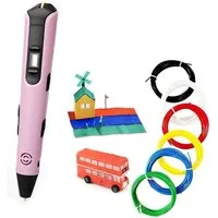 Athlix Wachsmalstift 3D Stift mit Anzeige, Druckstift mit 10 Filamenten, 3D-Drucker Stift, LCD-Display, 10 Farben, inkl. Druckvorlage