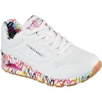 Skechers UNO-LOVING LOVE Wedgesneaker Freizeitschuh, Halbschuh, Schnürschuh mit coolem Graffiti-Print