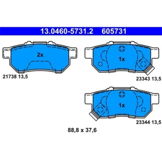 ATE Bremsbel?ge hinten Honda Civic Jazz