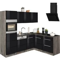 KOCHSTATION Winkelküche KS-Brindisi, Stellbreite 230/170 cm, wahlweise mit E-Geräten, mit MDF-Fronten