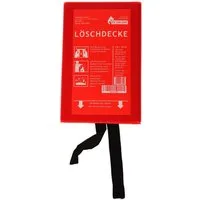 EXDINGER Löschdecke 120x120 cm in Kunststoffbox gemäß DIN EN 1869:2001, 120x120 cm, (Set, Feuerlöschdecke 120x120 cm aus Glasfasergewebe in Box), Brandschutzartikel, Löschdecke, Glasfasergewebe