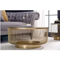 riess-ambiente Couchtisch VARIATION Ø80cm gold / schwarz (Einzelartikel, 1-St), Wohnzimmer · Schwarzglas · Metall -Gestell · rund · handmade · Design