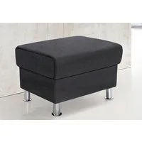 TRENDMANUFAKTUR Hocker Rondo, Polsterhocker zur Serie, Breite 67 cm, Füße chromfarben, Fußhocker wahlweise mit Federkern, in verschiedenen Bezügen bestellbar