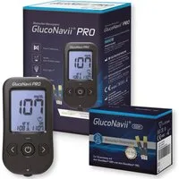 GlucoNavii Blutzuckermessgerät Pro in MMOL/L, Starterset, Ink. 60 Blutzucker Tetsteifen, 10 Lanzetten und Lanzettiergerät, Blutzucker Starterset inkl. 60 Teststreifen