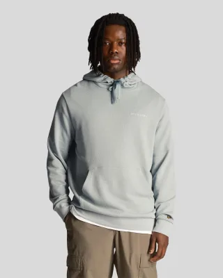 Herren-Hoodie mit Lyle & Scott Loopback-Stickerei in Blau
