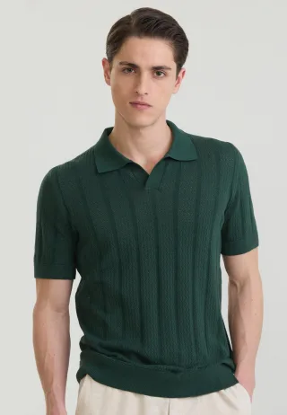 Polo Shirt Kurzarm Strick-Polo Shirt Kurzarm