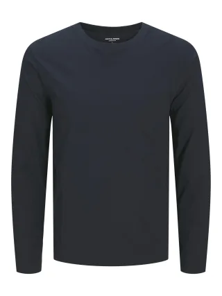 JACK&JONES - JJEORGANIC BASIC TEE LS O-NECK NOOS Navy Blazer - Gr. - XL