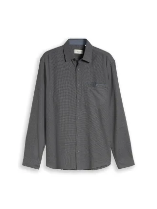 Tom Tailor - Regular Fit Hemd aus strukturiertem Baumwollstoff red structure structure - Gr. - XXL