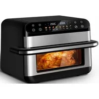Fukstern Heißluftfritteuse XXL Familien-Airfryer 10L – Ein Topf oder 2-Zonen Airfryer mit Metall-Innenraum, Touchscreen & Sichtfenster, 2400 W, Herausnehmbare Trennwand, 8-in-1, separate Temperatur – Pizza