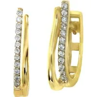 GoldDream Paar Creolen GoldDream Creole Double Line Zirkonia (Creolen), Damen Creolen Double Line aus 333 Gelbgold - 8 Karat, Farbe: gold