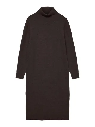VERO MODA - VMBOOM LS ROLLNECK DRESS GA Chocolate Torte - Gr. - S