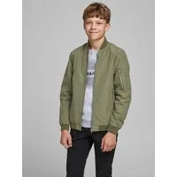 Jack & Jones Junior Bomberjacke JJERUSH windabweisend und pflegeleicht unifarben, modisch, regular fit, Web, Stehkragen